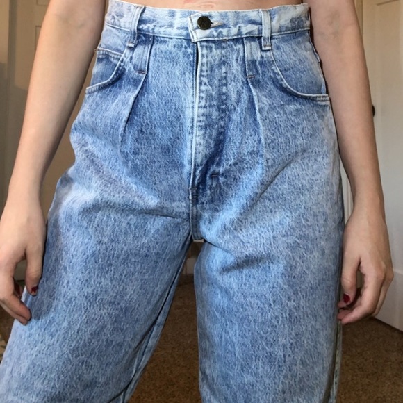 VINTAGE 1990s High Rise Wedgie Fit Mom Jeans Straight 27 - Picture 7 of 12